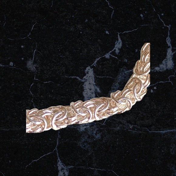 Vintage Italy Milor Sterling Silver Byzantine Chain Link Bracelet - Picture 2 of 7